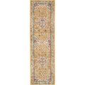 Palacedesigns 2 x 8 ft. Ivory & Yellow Center Medallion Runner Rug PA2479203